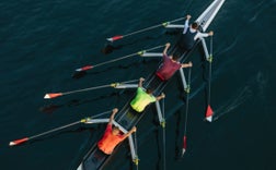 High angle view of unrecognizable male crew  Washington