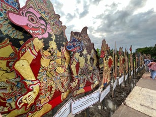 Wayang Kulit being displayed around a local culture festival.