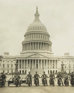 April 26, 1922 - A group of motorcycle policemen in front of the U.S. Capitol building.