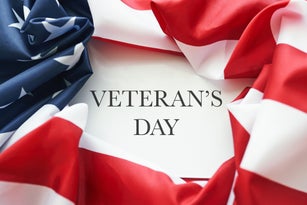 veteran's day text on the american flag