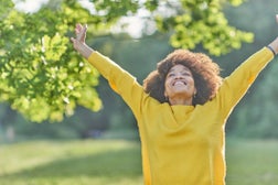 Portrait of woman outdoors