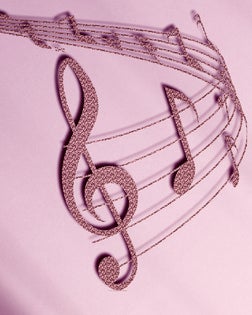 music notes in pink