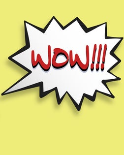 WOW! in speech bubble and megaphone