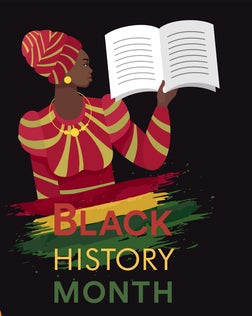 Large Group of Black People. Black History Month. Seamless Pattern. Learning about African culture.