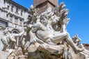 Fountain of the Four Rivers (Fontana dei Quattro Fiumi), Piazza Navona, Rome, Italy