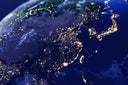 East Asia Night Lights View From Space