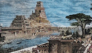 Old engraved illustration of the fall of Babylon, the decisive event that marked the total defeat of the Neo-Babylonian Empire to the Achaemenid Persian Empire (539 BCE)