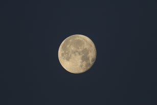 The magnificent Buck Supermoon seen from Hertford Heath, UK, July 2022.