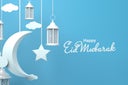 Origami Design Paper Craft Happy Eid Mubarak Ramadan Background