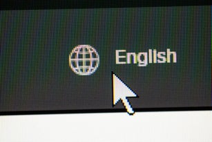 Clicking on ENGLISH language web button on website