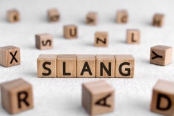 Slang - words from wooden blocks with letters