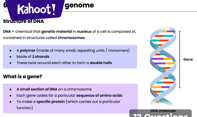 3. DNA and the genome | AQA GCSE Biology - Kahoot! Quiz
