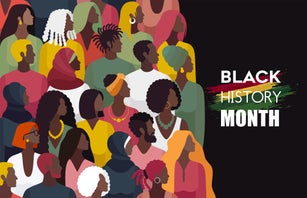 Large Group of Black People. Black History Month. Seamless Pattern.