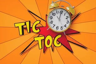 alarm clock with TIK TOK text