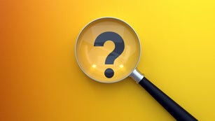 Searching Question Mark Magnifying Glass Concept