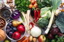 Fresh vegetables, fruits and nuts from farmer's outdoors market