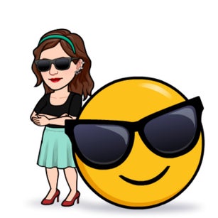 Teacher with cool emoji 